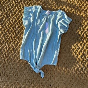 NWT Olive & Oak Size L Sweater Mint Aqua Chunky Knit Top Short Sleeve Pullover